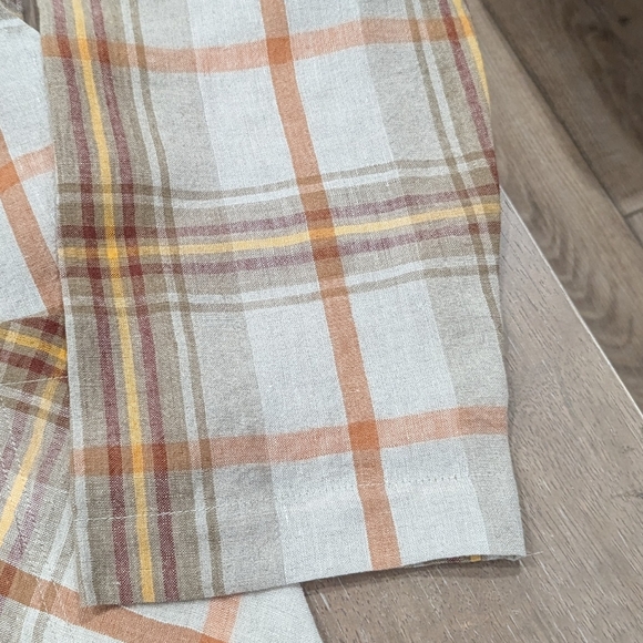 Mens Nicholas Daley Plaid LS Camp Shirt Summer Tartan Large - Picture 5 of 8